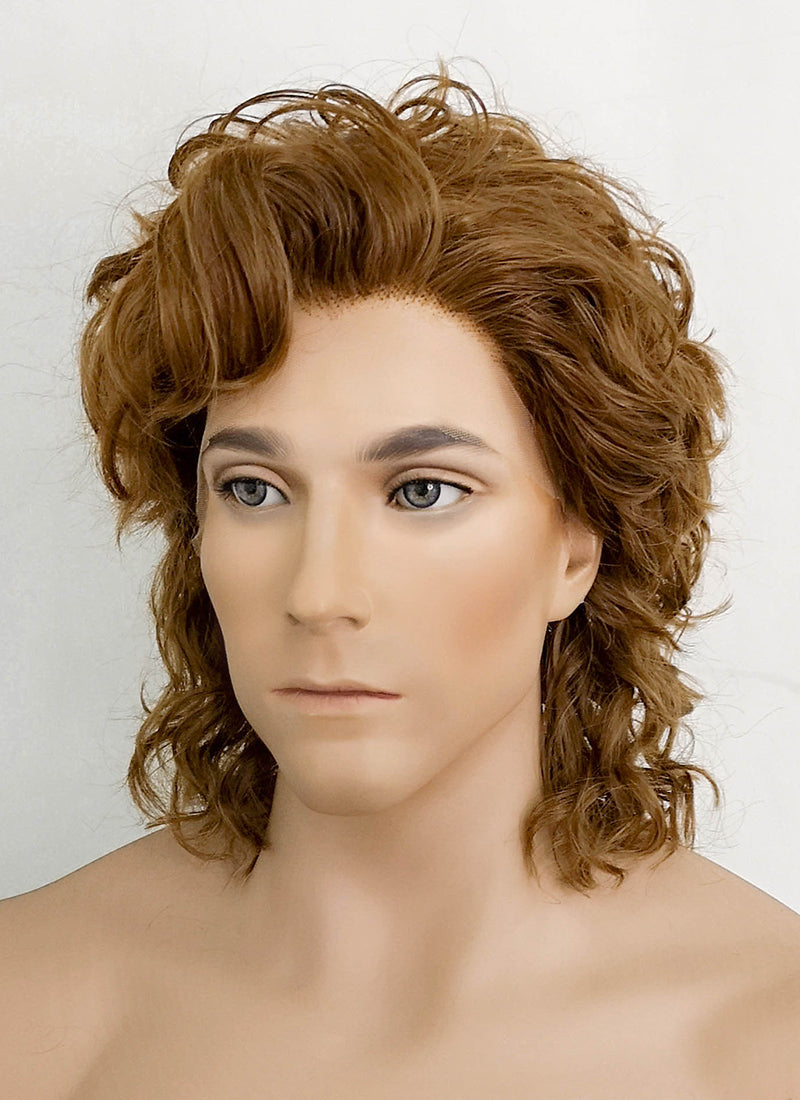 Stranger Things Billy Hargrove Brown Curly Lace Front Synthetic Men's Wig LF1311A