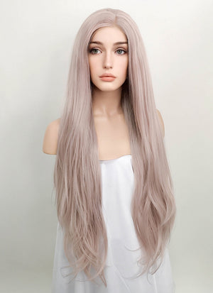 Pastel Pale Plum Straight Lace Front Synthetic Wig LF150G