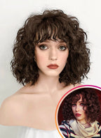 Stranger Things Nancy Wheeler Brunette Spiral Curly Lace Front Synthetic Wig LF169A