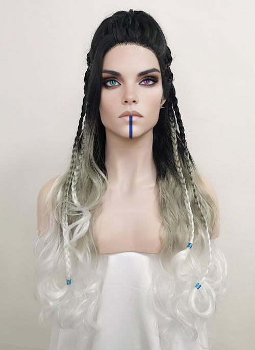 Black Grey White Ombre Lace Front Wig For Cosplay as Yasha Nydoorin from Critical Role LF2121
