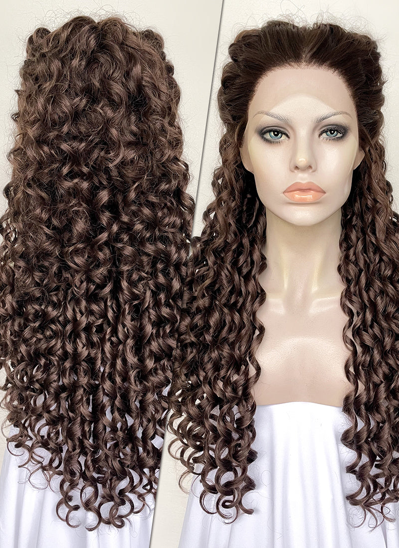 Star Wars Padme Amidala Brunette Braided Lace Front Synthetic Wig LF2144