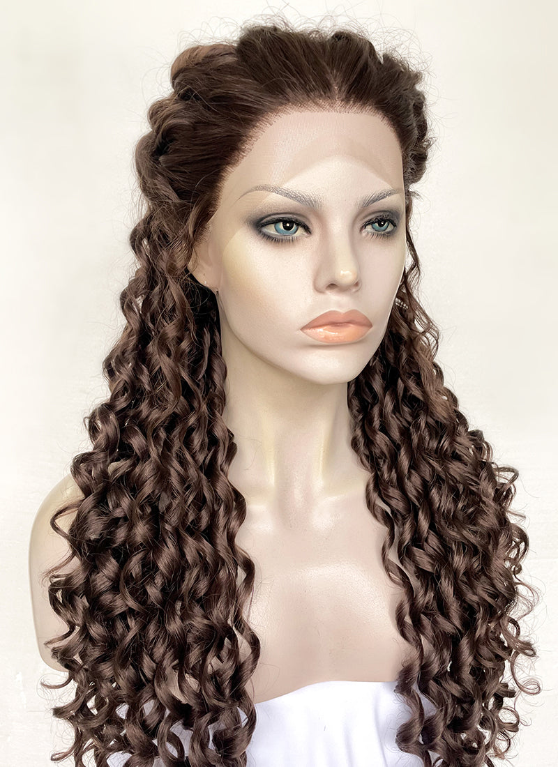 Star Wars Padme Amidala Brunette Braided Lace Front Synthetic Wig LF2144