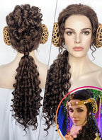 Star Wars Padme Amidala Brunette Braided Lace Front Synthetic Wig LF2145