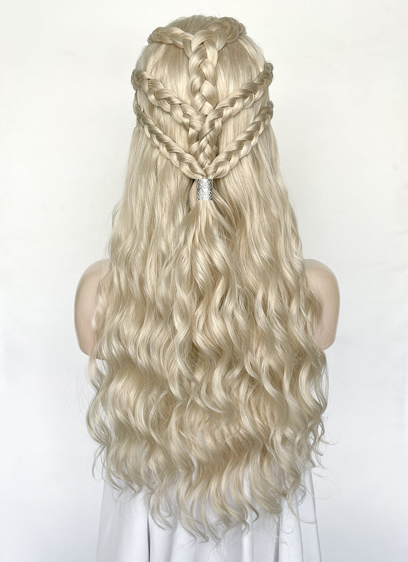 Light Ash Blonde Braided Lace Front Synthetic Wig LF2158F