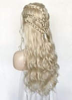 Light Ash Blonde Braided Lace Front Synthetic Wig LF2158F