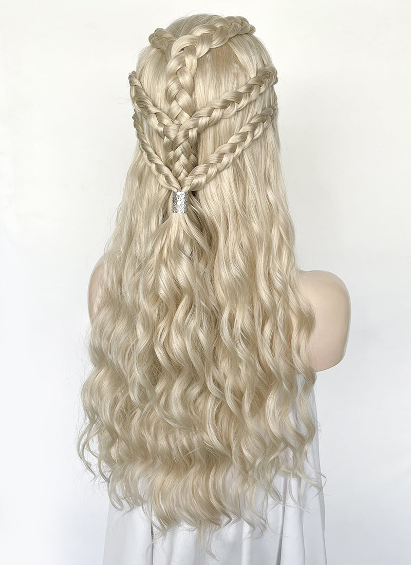 Game of Thrones Daenerys Targaryen Light Ash Blonde Braided Lace Front Synthetic Wig LF2158