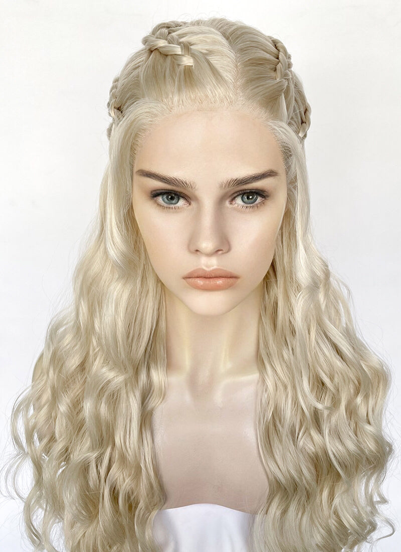 Light Ash Blonde Braided Lace Front Synthetic Wig LF2158F