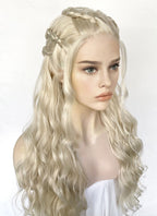 Light Ash Blonde Braided Lace Front Synthetic Wig LF2158F