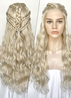 Light Ash Blonde Braided Lace Front Synthetic Wig LF2158F