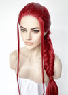 Red Braided Yaki Lace Front Synthetic Wig LF2160