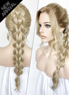 Ash Blonde With Brown Roots Braided Lace Front Synthetic Wig LF2163