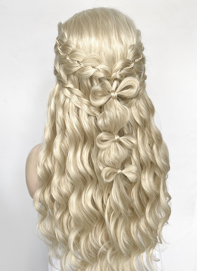 Pastel Ash Blonde Braided Lace Front Synthetic Wig LF2166