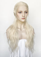 House of the Dragon Helaena Targaryen Platinum Blonde Braided Lace Front Synthetic Wig LF2171