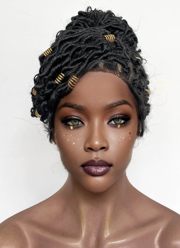 Arcane Mel Medarda Black Dreadlocks Braided Lace Front Synthetic Wig LF2176