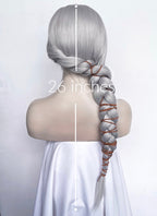 The Witcher IV Ciri Yaki Silver Grey Braided Lace Front Synthetic Wig LF2179