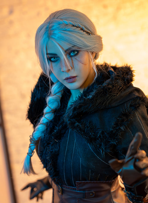 The Witcher IV Ciri Yaki Silver Grey Braided Lace Front Synthetic Wig LF2179