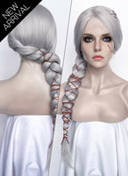 The Witcher IV Ciri Yaki Silver Grey Braided Lace Front Synthetic Wig LF2179