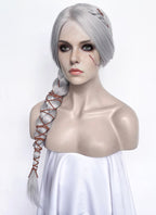The Witcher IV Ciri Yaki Silver Grey Braided Lace Front Synthetic Wig LF2179