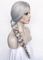 The Witcher IV Ciri Yaki Silver Grey Braided Lace Front Synthetic Wig LF2179