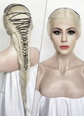 Lady Gaga Platinum Blonde Braided Lace Front Synthetic Wig LF2182