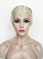 Lady Gaga Platinum Blonde Braided Lace Front Synthetic Wig LF2182