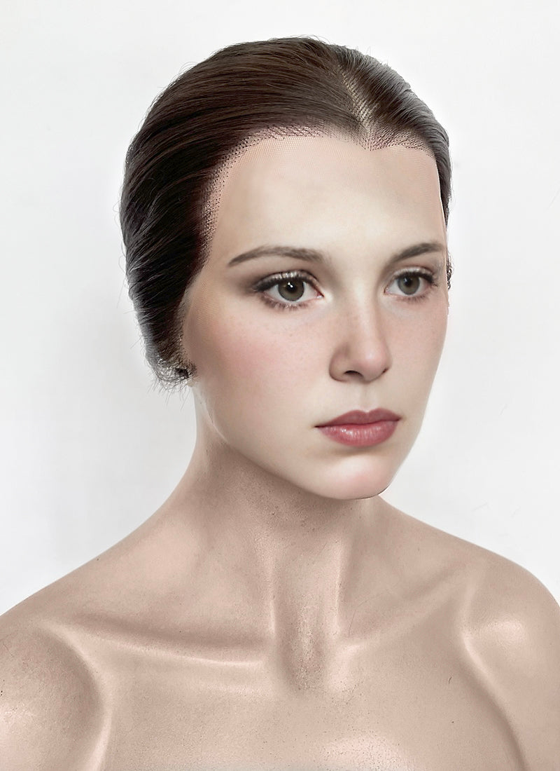 Stranger Things Eleven Brunette Braided Lace Front Synthetic Wig LF2183