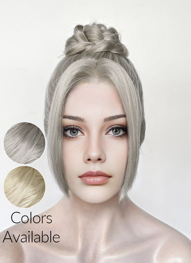 Grey Braided Lace Front Synthetic Wig LF2184