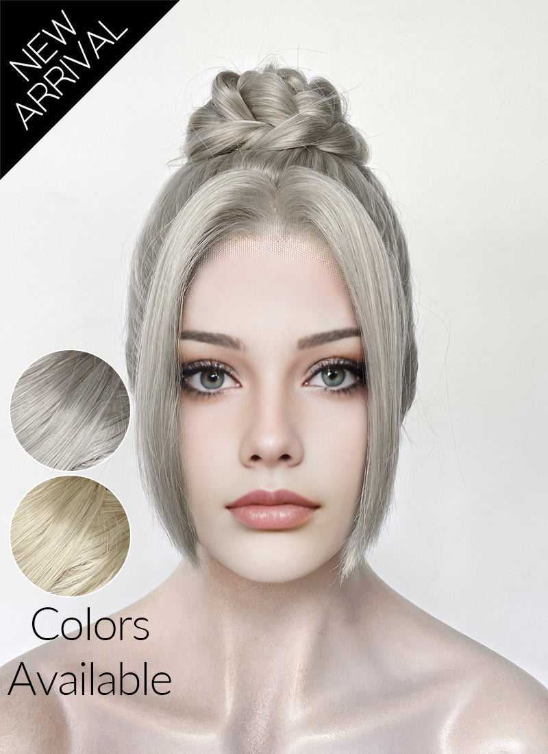 Grey Braided Lace Front Synthetic Wig LF2184