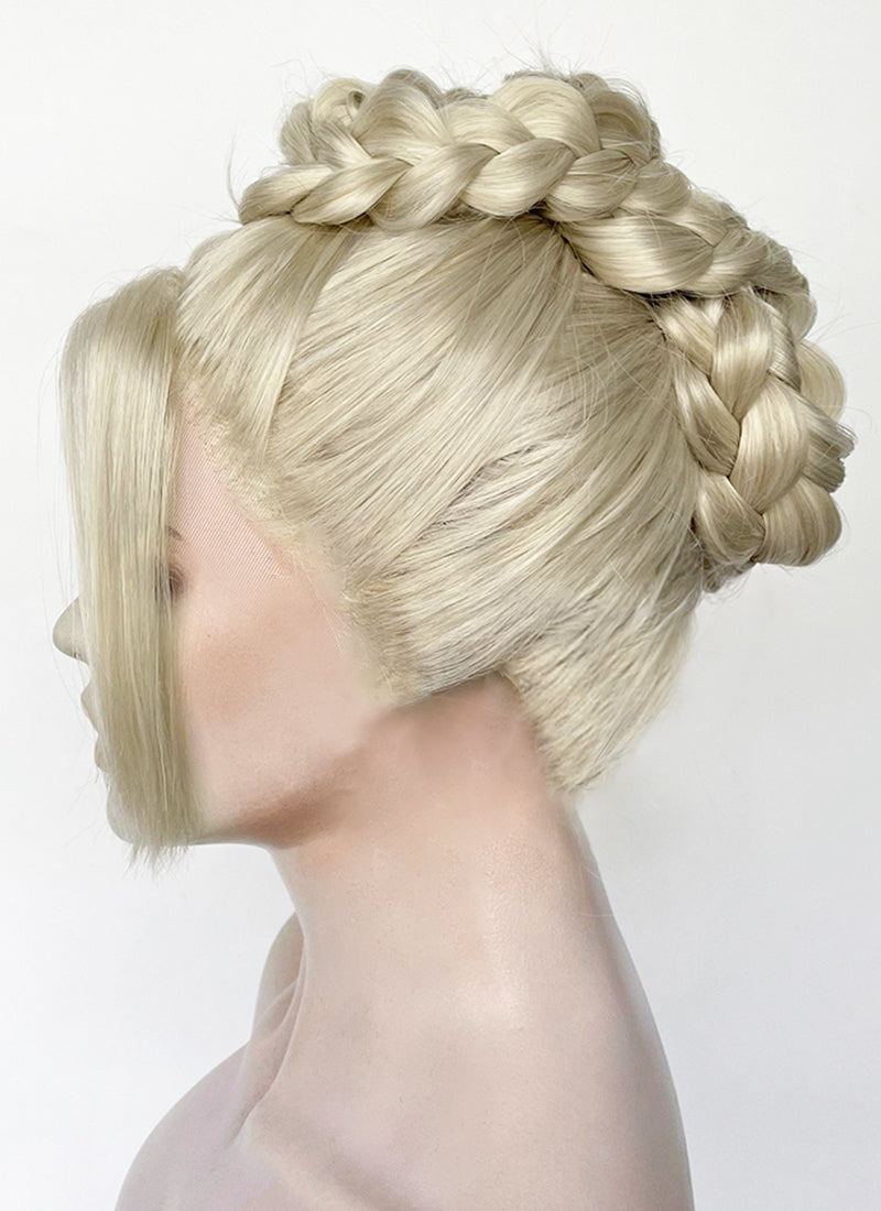 Grey Braided Lace Front Synthetic Wig LF2184