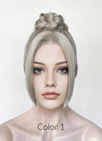 Grey Braided Lace Front Synthetic Wig LF2184