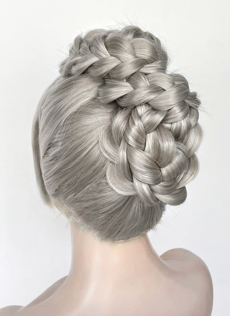 Grey Braided Lace Front Synthetic Wig LF2184