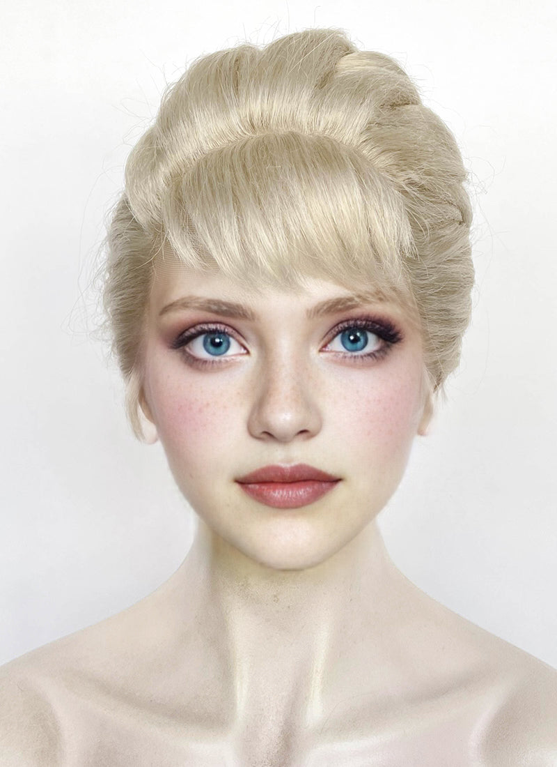 Frozen Elsa Pastel Ash Blonde Braided Lace Front Synthetic Wig LF2186