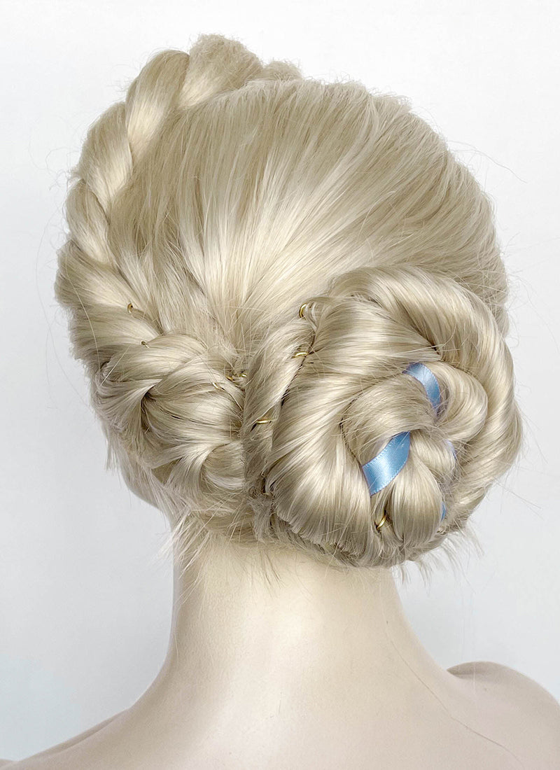 Frozen Elsa Pastel Ash Blonde Braided Lace Front Synthetic Wig LF2186
