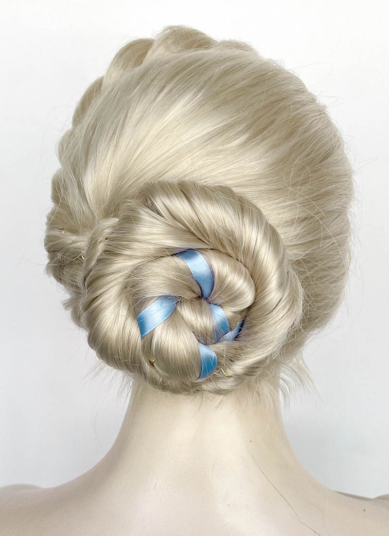 Frozen Elsa Pastel Ash Blonde Braided Lace Front Synthetic Wig LF2186