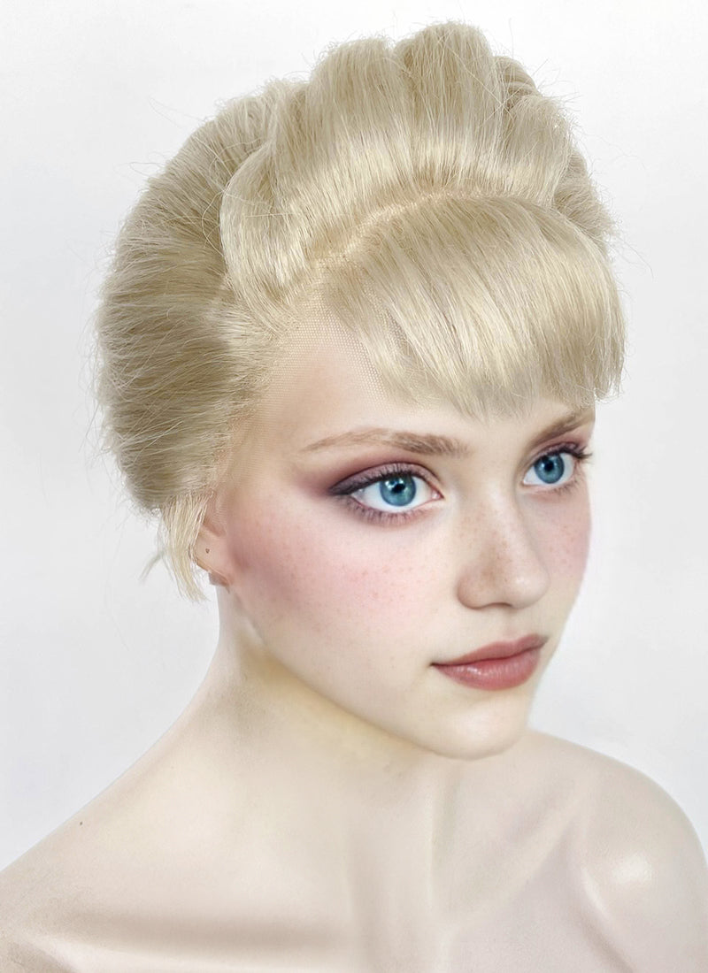 Frozen Elsa Pastel Ash Blonde Braided Lace Front Synthetic Wig LF2186