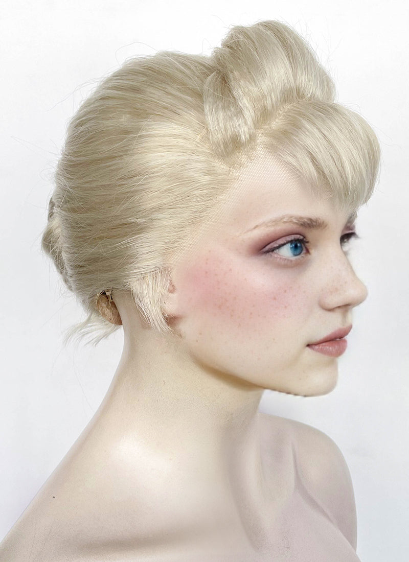 Frozen Elsa Pastel Ash Blonde Braided Lace Front Synthetic Wig LF2186