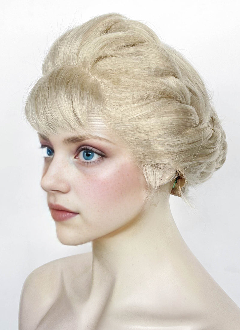 Frozen Elsa Pastel Ash Blonde Braided Lace Front Synthetic Wig LF2186