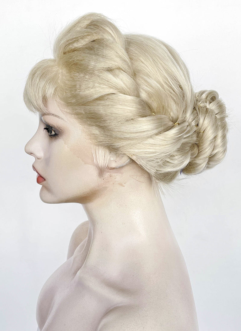 Frozen Elsa Pastel Ash Blonde Braided Lace Front Synthetic Wig LF2186
