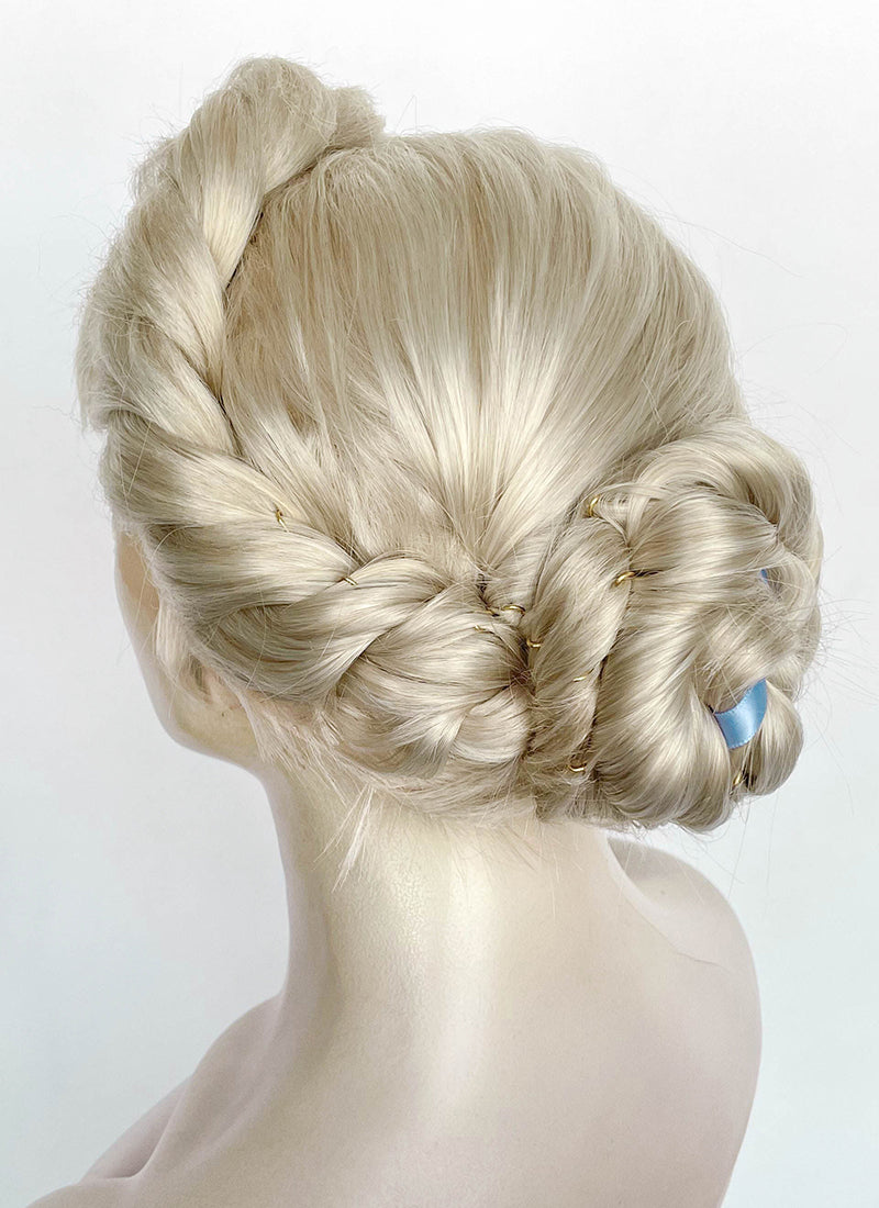 Frozen Elsa Pastel Ash Blonde Braided Lace Front Synthetic Wig LF2186