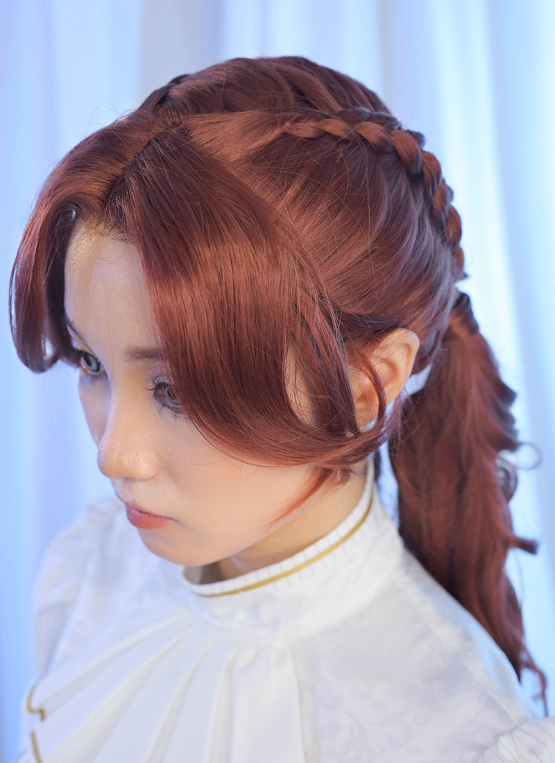 Clair Obscur: Expedition 33 Maelle Auburn Braided Lace Front Synthetic Wig LF2189