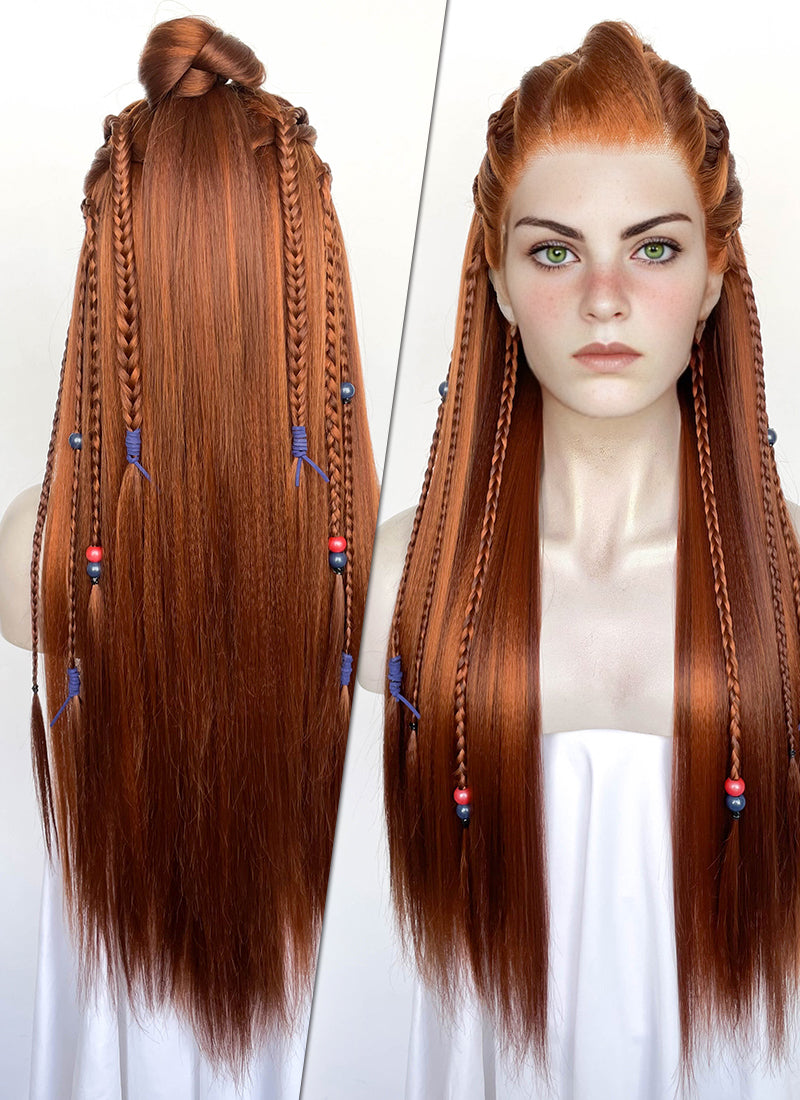 Horizon Aloy Mixed Ginger Braided Lace Front Synthetic Wig LF2190