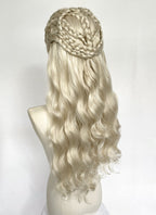 Game of Thrones Daenerys Targaryen Light Ash Blonde Braided Lace Front Synthetic Wig LF2191