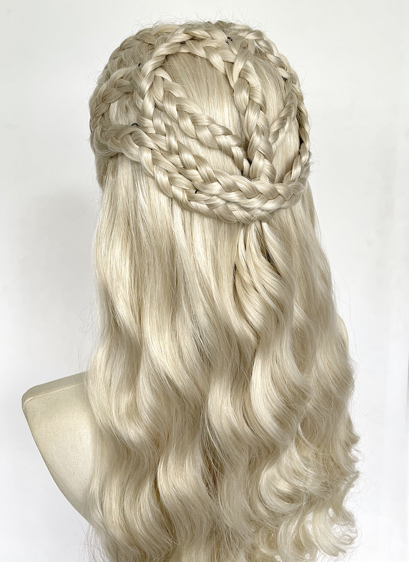 Game of Thrones Daenerys Targaryen Light Ash Blonde Braided Lace Front Synthetic Wig LF2191