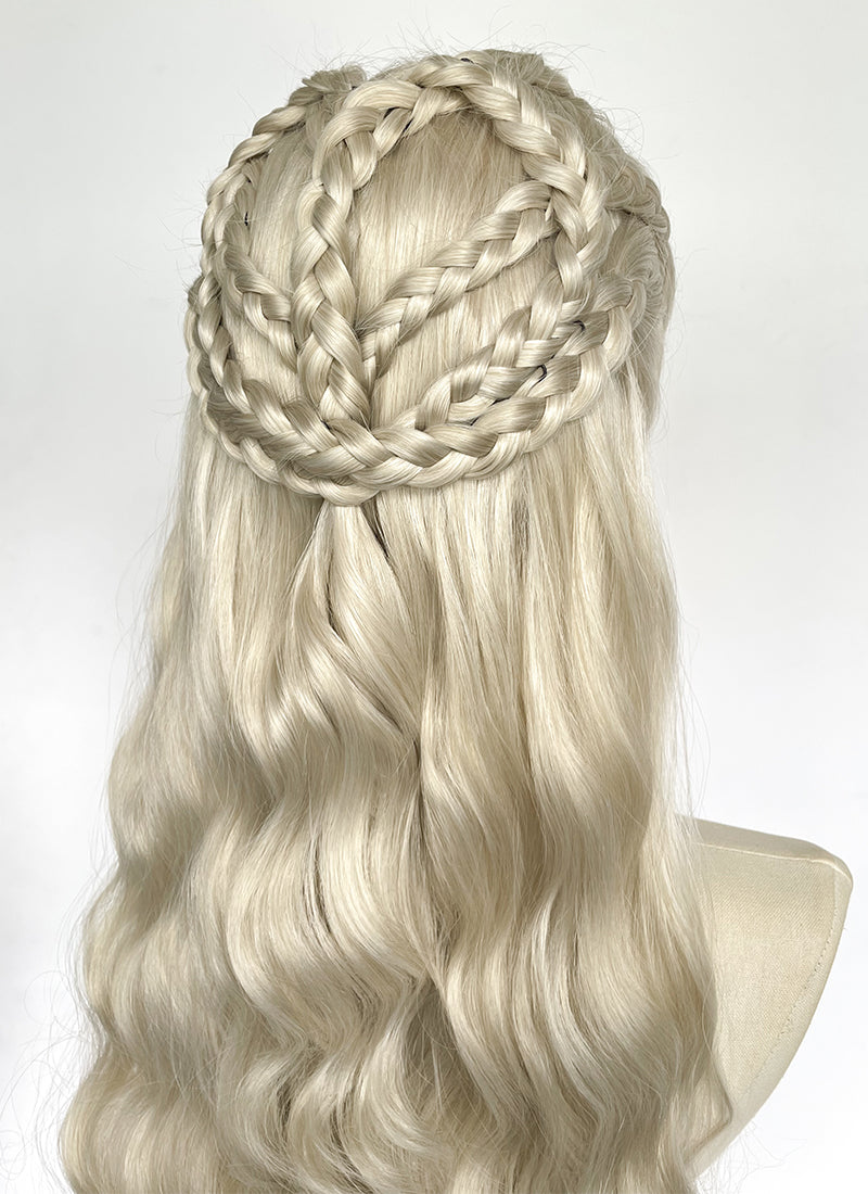 Game of Thrones Daenerys Targaryen Light Ash Blonde Braided Lace Front Synthetic Wig LF2191