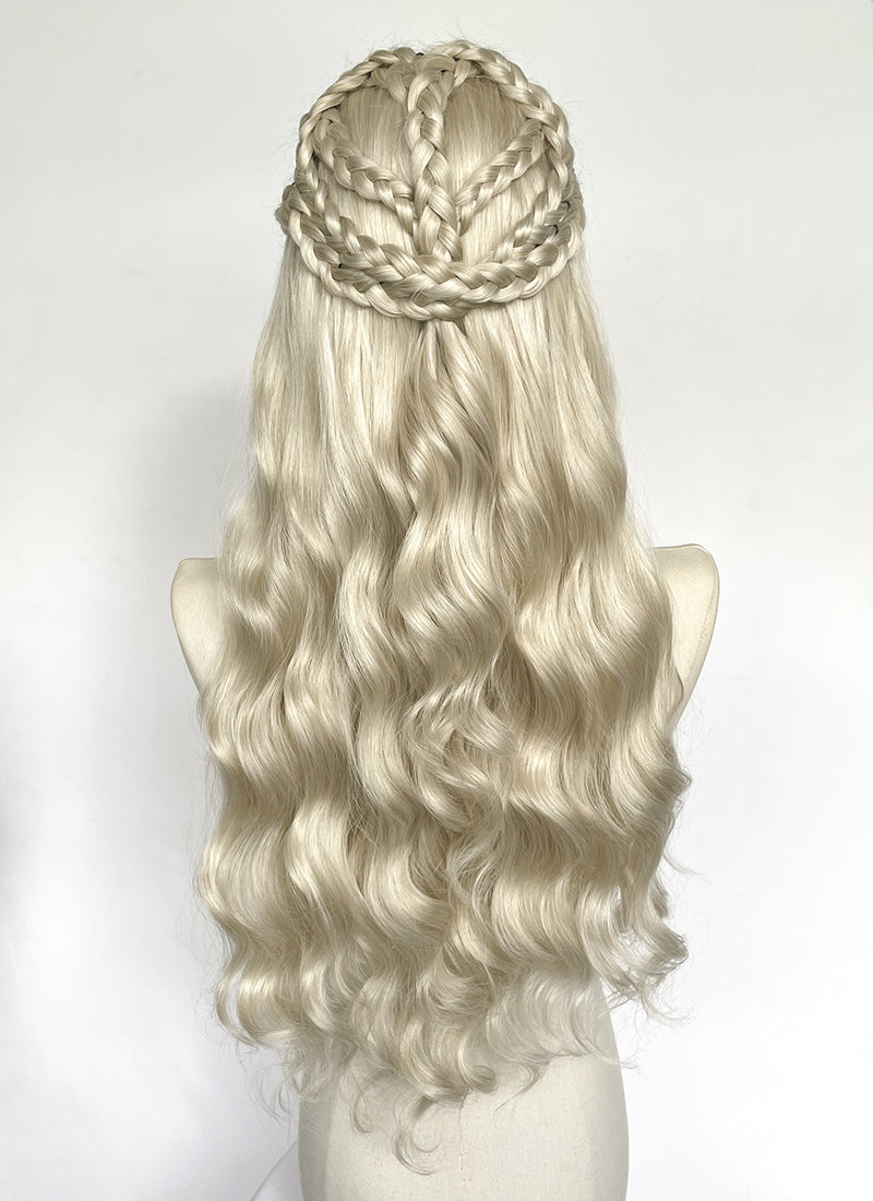Game of Thrones Daenerys Targaryen Light Ash Blonde Braided Lace Front Synthetic Wig LF2191
