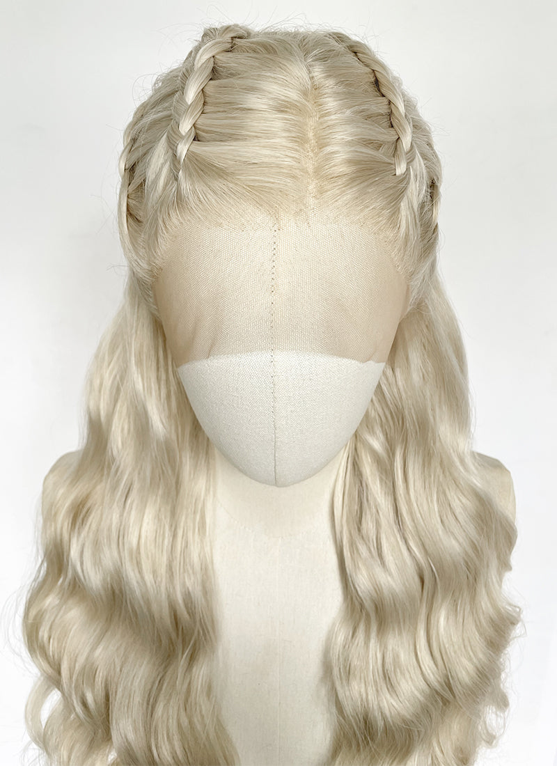 Game of Thrones Daenerys Targaryen Light Ash Blonde Braided Lace Front Synthetic Wig LF2191