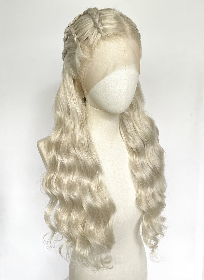 Game of Thrones Daenerys Targaryen Light Ash Blonde Braided Lace Front Synthetic Wig LF2191