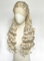 Game of Thrones Daenerys Targaryen Light Ash Blonde Braided Lace Front Synthetic Wig LF2191