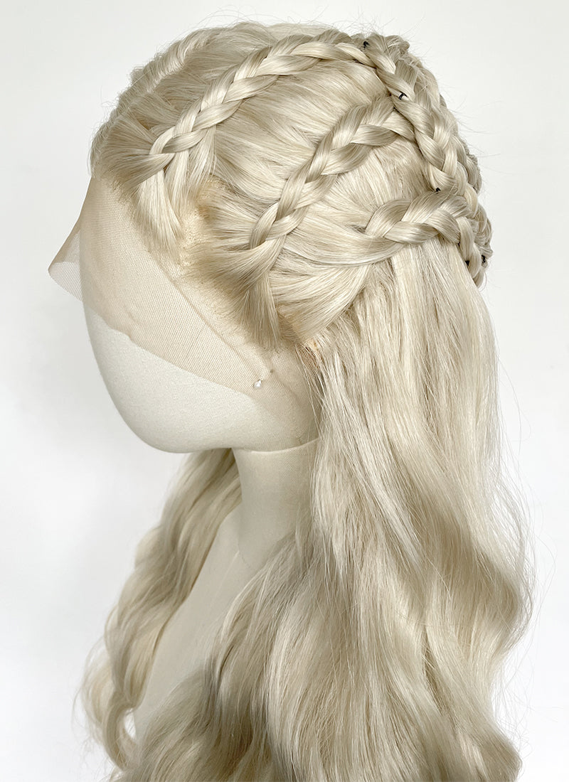 Game of Thrones Daenerys Targaryen Light Ash Blonde Braided Lace Front Synthetic Wig LF2191