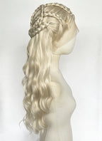 Game of Thrones Daenerys Targaryen Light Ash Blonde Braided Lace Front Synthetic Wig LF2191